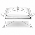 Royal Silver Plated Rectangular Chafing Dish with Decorative Trim