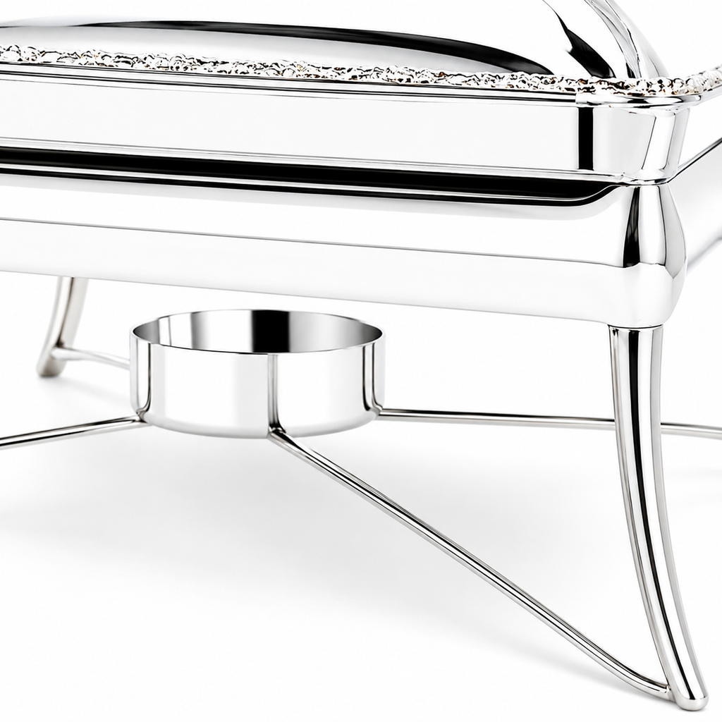 Royal Silver Plated Rectangular Chafing Dish with Decorative Trim
