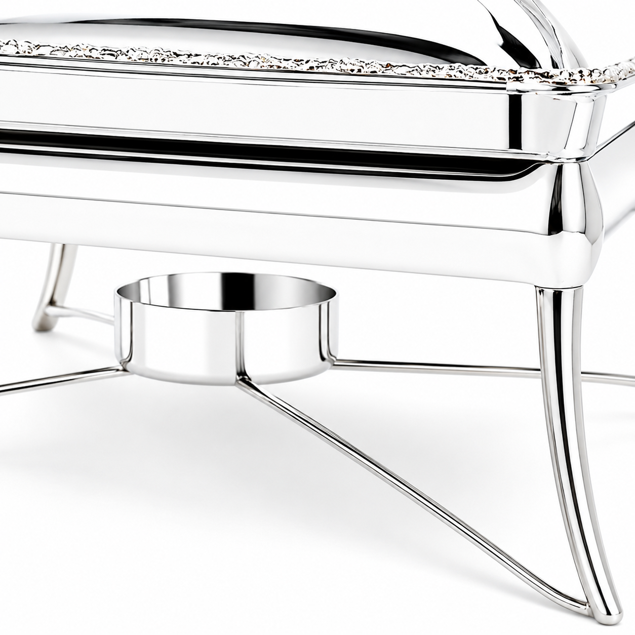 Royal Silver Plated Rectangular Chafing Dish with Decorative Trim