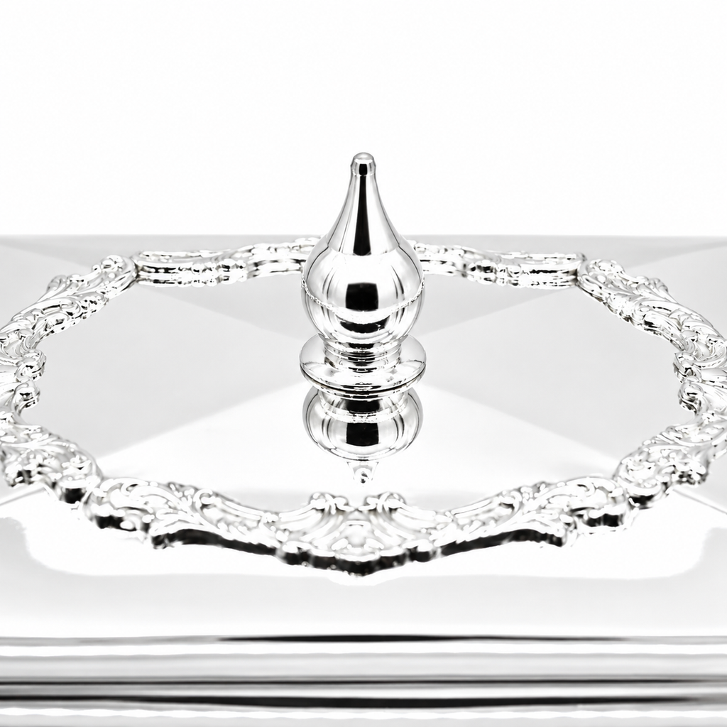 Royal Silver Plated Rectangular Chafing Dish with Decorative Trim