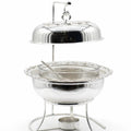 Silver Round Chafing Dish with Stand & Lid