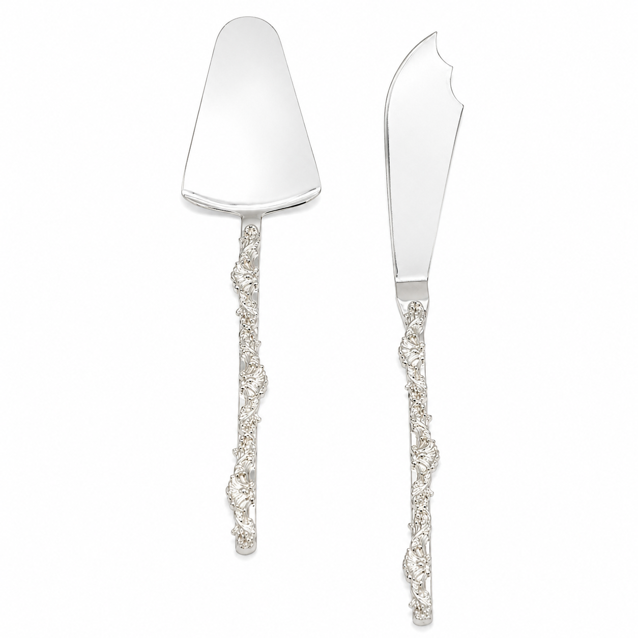 Silver Vine Handle Cake Server Set