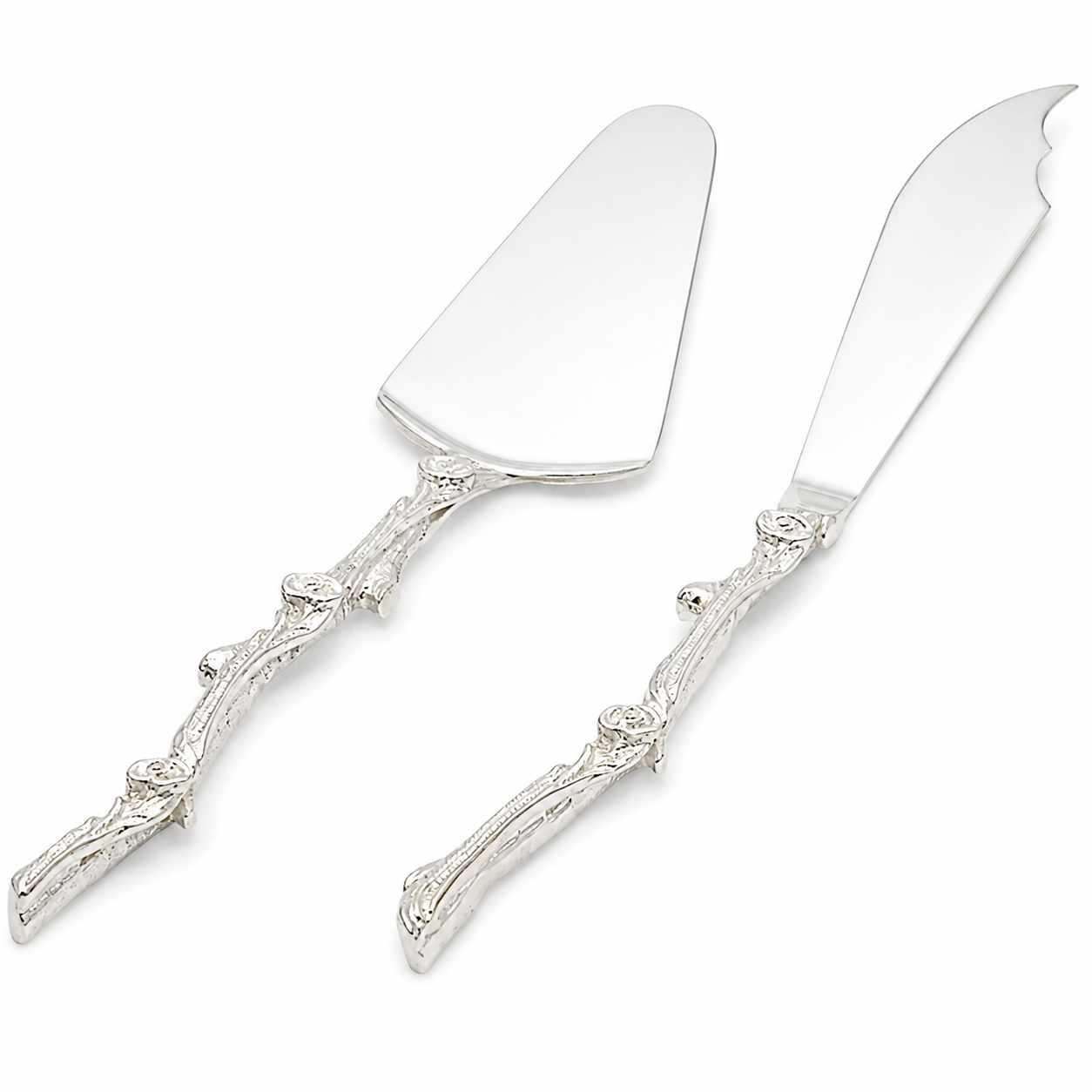 Silver Vine Handle Cake Server Set