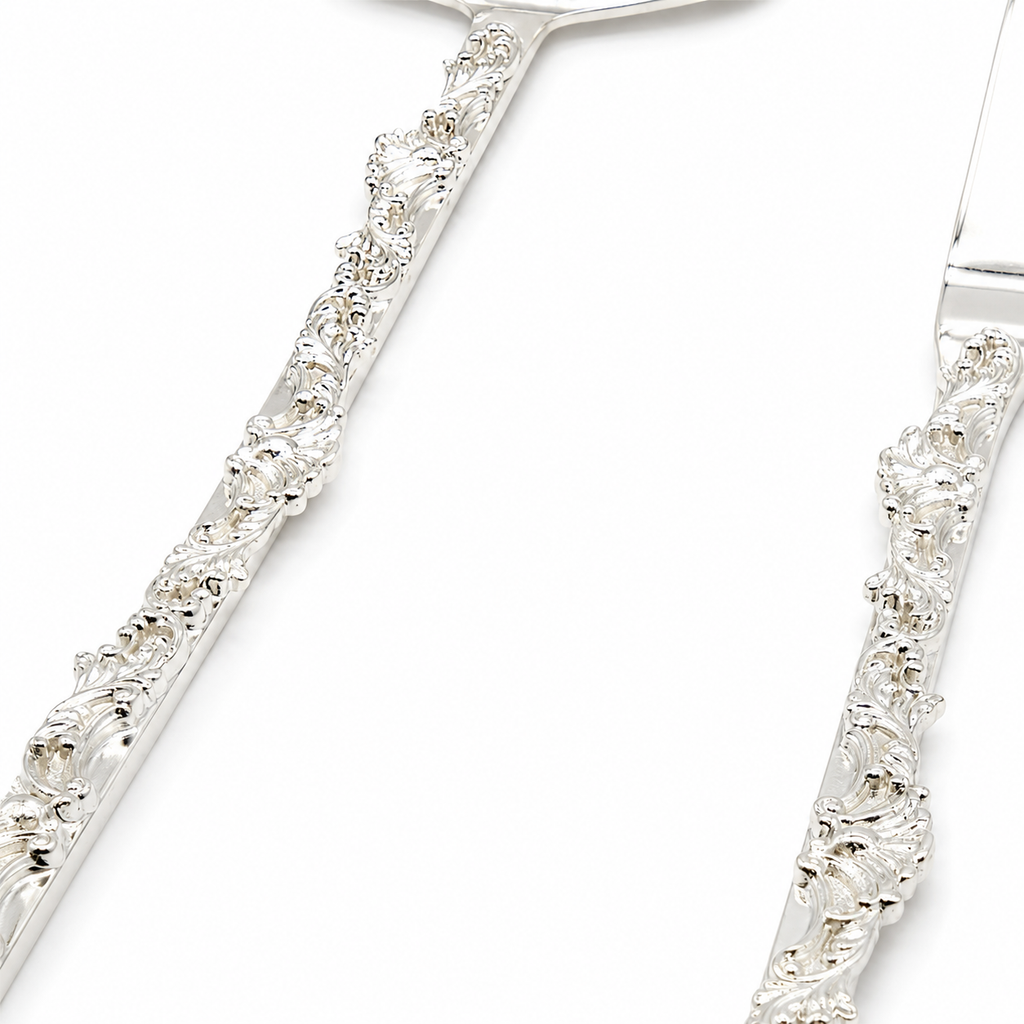 Silver Vine Handle Cake Server Set