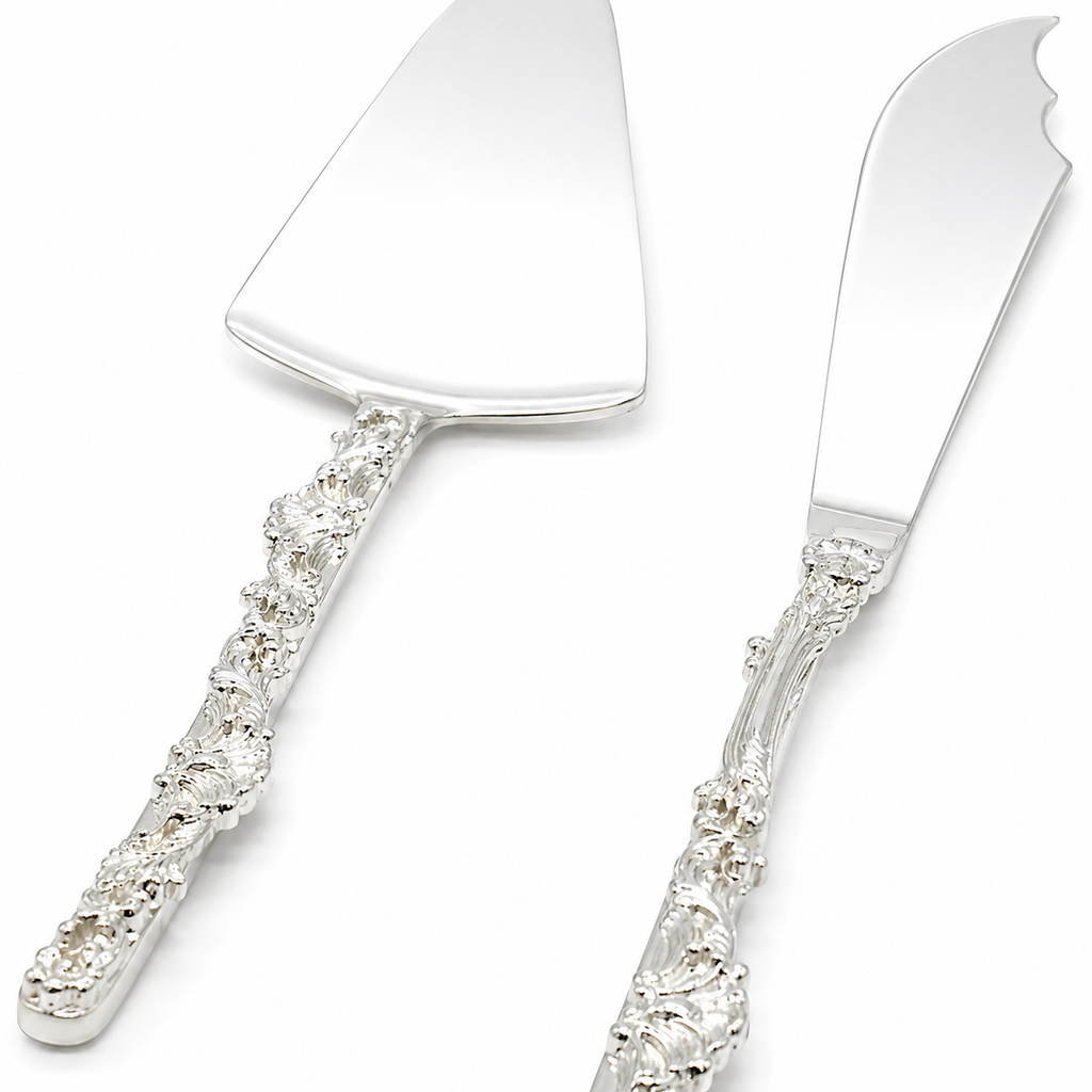 Silver Vine Handle Cake Server Set