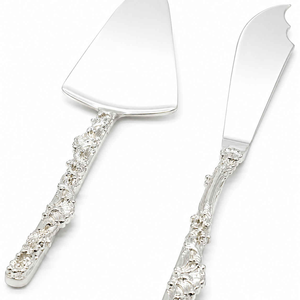 Silver Vine Handle Cake Server Set