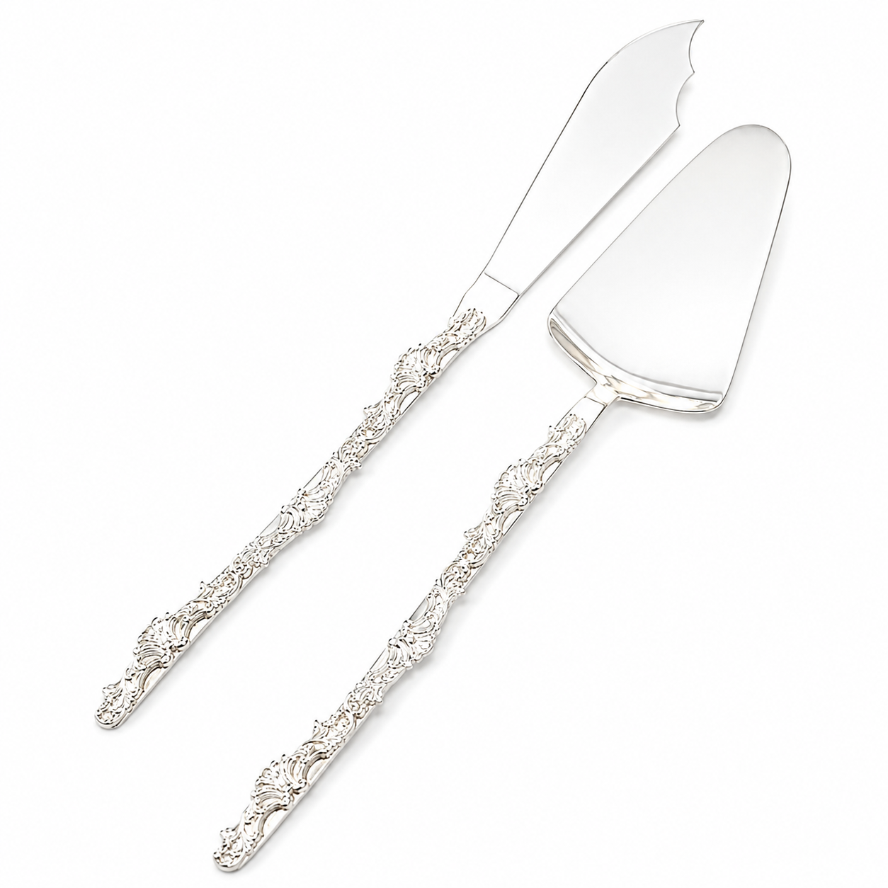 Silver Vine Handle Cake Server Set