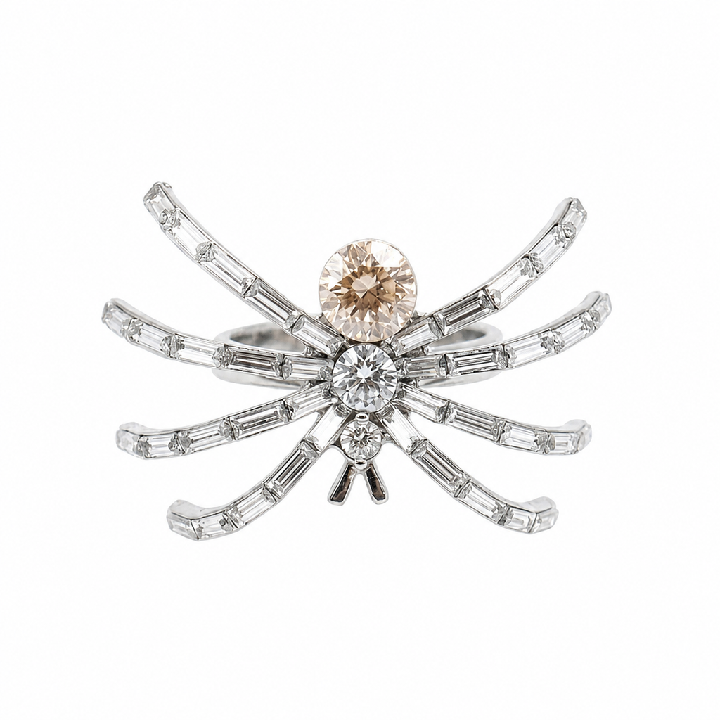 Silver Crystal Spider Table Accessory