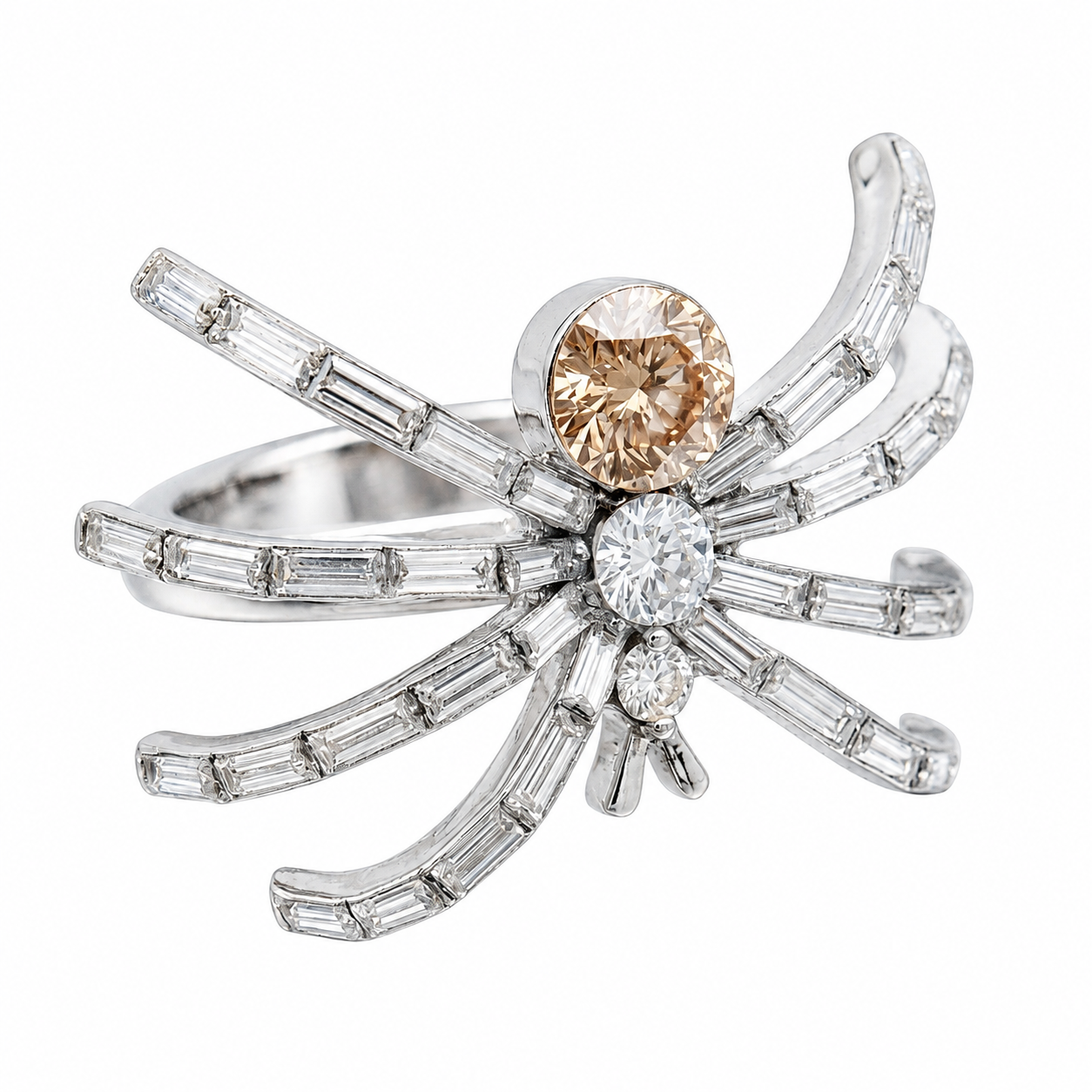 Silver Crystal Spider Table Accessory