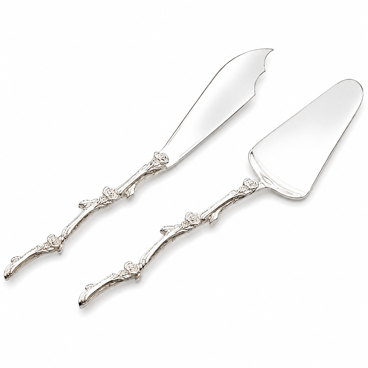 Vintage Rose Handle Cake & Pie Server Set