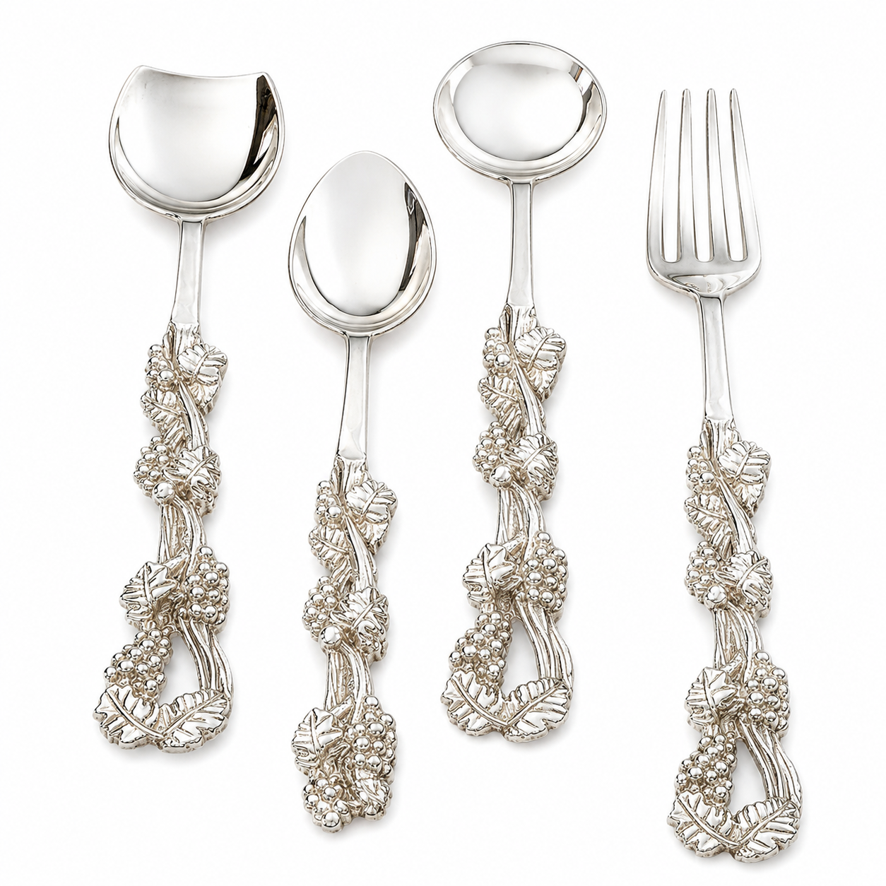 Vintage Vineyard Silver Flatware Set