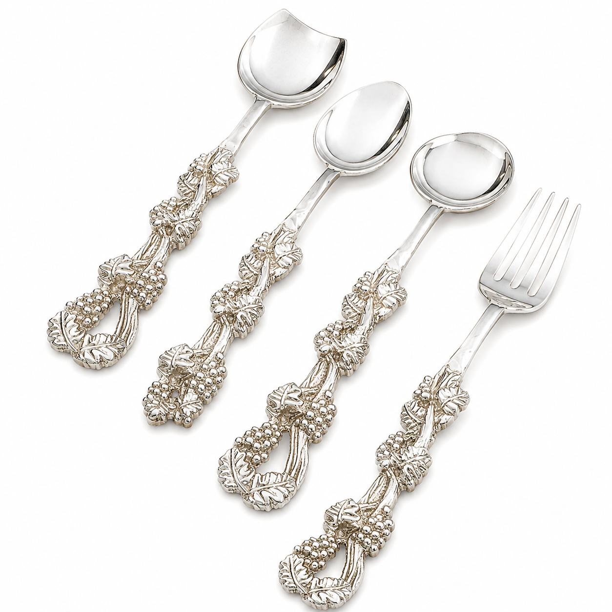 Vintage Vineyard Silver Flatware Set