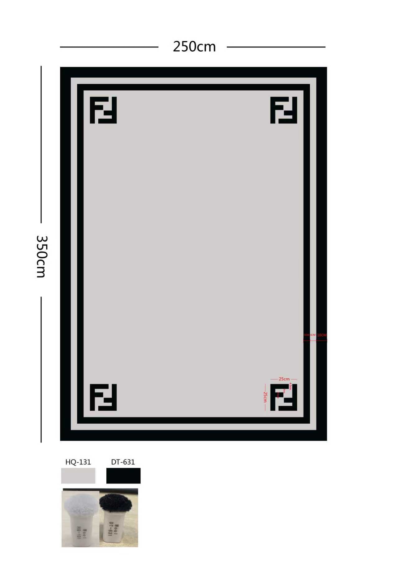 Framed Border Grey Rug