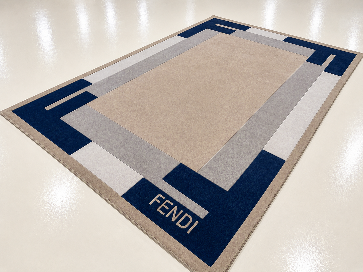Modern Layered Frame Geometric Rug