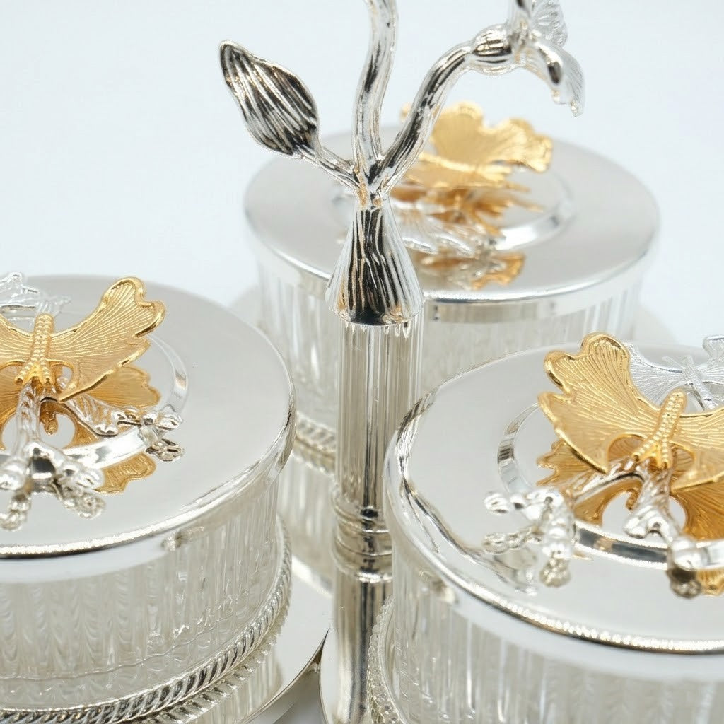 Golden Butterfly Trio Jar Set