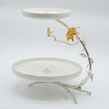 Golden Blossom 2-Tier Serving Stand